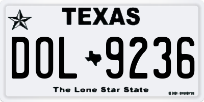 TX license plate DOL9236