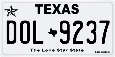 TX license plate DOL9237