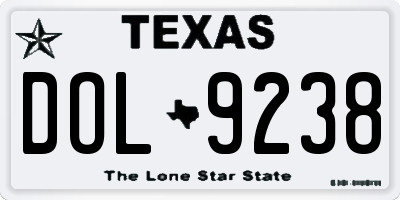 TX license plate DOL9238