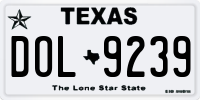 TX license plate DOL9239