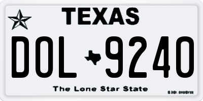 TX license plate DOL9240