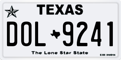 TX license plate DOL9241