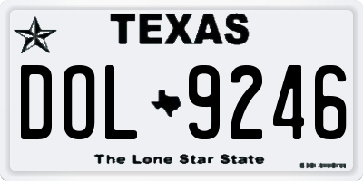 TX license plate DOL9246