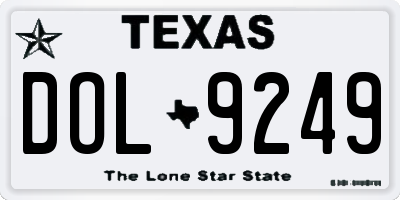 TX license plate DOL9249
