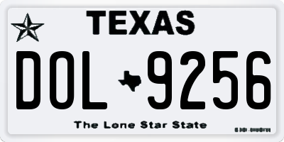 TX license plate DOL9256