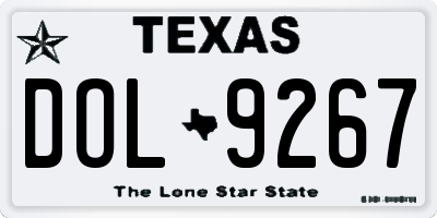 TX license plate DOL9267