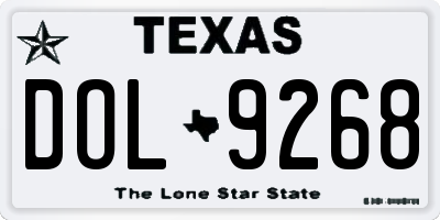 TX license plate DOL9268