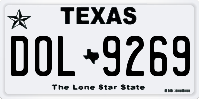 TX license plate DOL9269