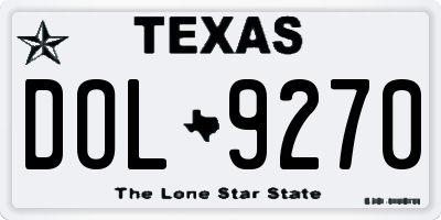 TX license plate DOL9270