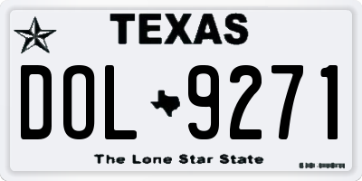 TX license plate DOL9271