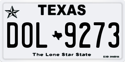 TX license plate DOL9273