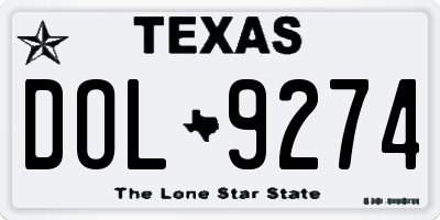 TX license plate DOL9274