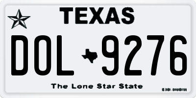 TX license plate DOL9276