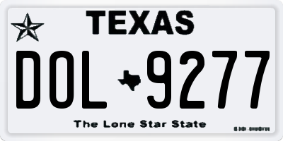 TX license plate DOL9277