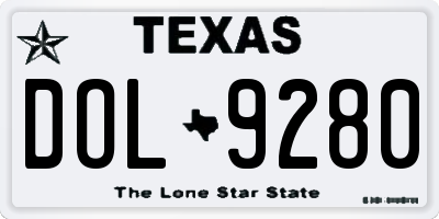 TX license plate DOL9280