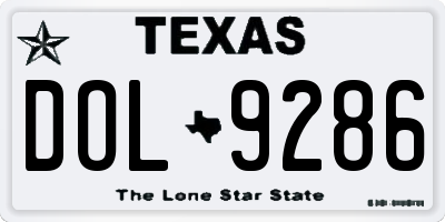 TX license plate DOL9286
