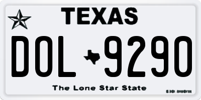TX license plate DOL9290