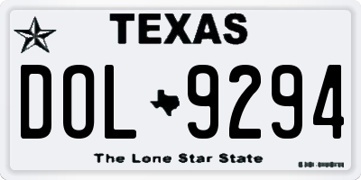 TX license plate DOL9294