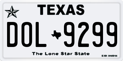 TX license plate DOL9299