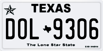 TX license plate DOL9306
