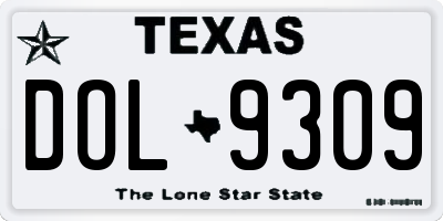 TX license plate DOL9309
