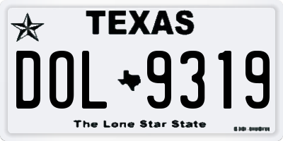 TX license plate DOL9319