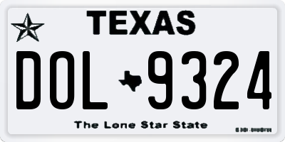 TX license plate DOL9324
