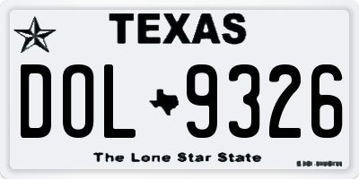 TX license plate DOL9326