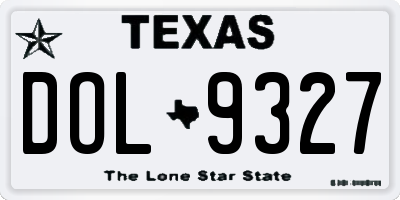 TX license plate DOL9327