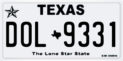TX license plate DOL9331