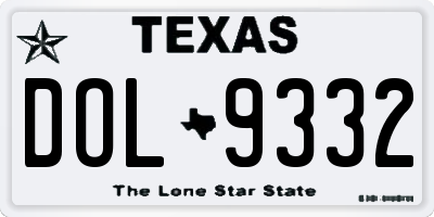 TX license plate DOL9332