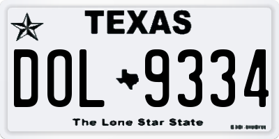 TX license plate DOL9334