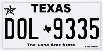 TX license plate DOL9335