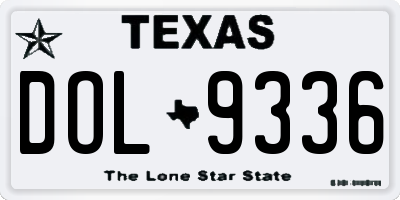 TX license plate DOL9336