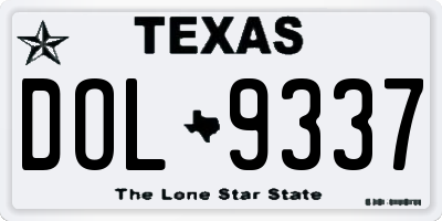 TX license plate DOL9337