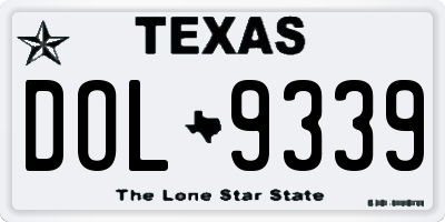 TX license plate DOL9339