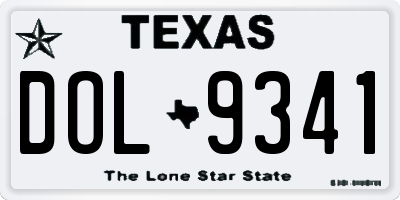 TX license plate DOL9341