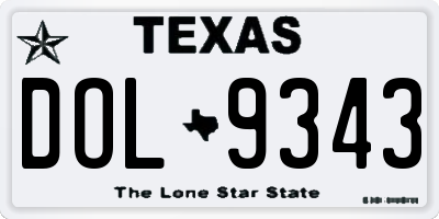 TX license plate DOL9343