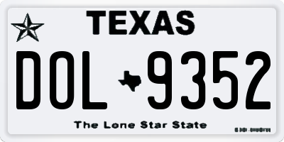 TX license plate DOL9352
