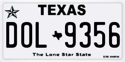 TX license plate DOL9356