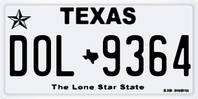 TX license plate DOL9364