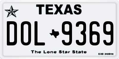TX license plate DOL9369