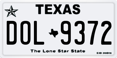 TX license plate DOL9372