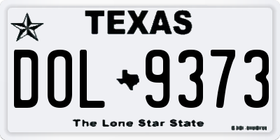 TX license plate DOL9373