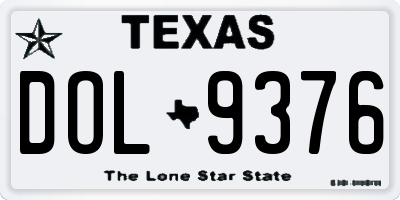 TX license plate DOL9376