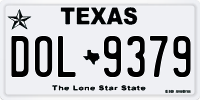 TX license plate DOL9379