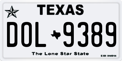 TX license plate DOL9389