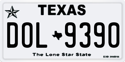 TX license plate DOL9390