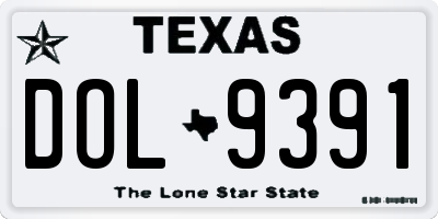 TX license plate DOL9391