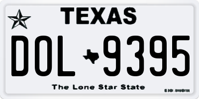 TX license plate DOL9395